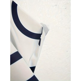 Casual Two-Piece Set, Men's Short Sleeve Shirt & Drawstring Shorts Matching Set For Summer