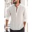 Solid Cotton Men's Long Sleeve Retro Medieval Henley Shirt Casual Beach Tops Festival Party Dress Shirt Solid Tee Shirt V-Neck Tops For Men