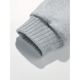 Color Block Sherpa Lined Men's Hooded Jacket Casual Long Sleeve Hoodies With Zipper Gym Sports Hooded Coat For Winter Fall